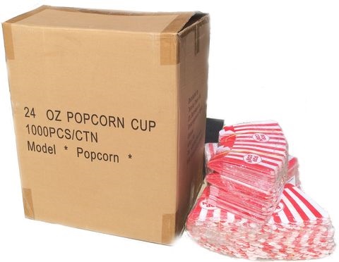 Сравнение занимаемого объёма стаканов попкорн и коробок попкорн